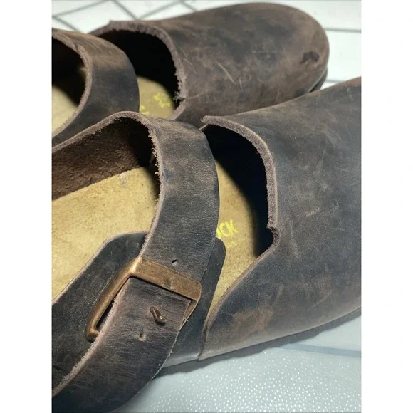Birkenstock London Leather Clogs Slides Men's Eur 39 US 8 Made in Germany - Picture 9 of 10